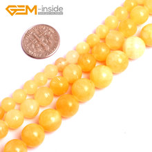 6-10mm Round Light Yellow Jades Gem stone Beads For Jewelry Making Beads Strand 15" DIY Wholesale Gem-inside 2024 - buy cheap