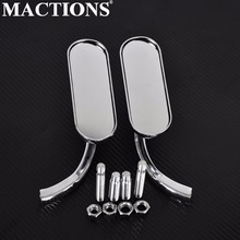 Motorcycle Mini Oval Rearview Mirror Rear View Mirror End Side Mirrors Chrome Sets for Harley Sportster Dyna Softail 2024 - buy cheap