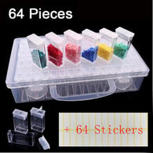 Diamond Painting Tools Beads Container 64/128/pcs Rhinestone Diamond Embroidery Stone Storage Accessory Mosaic Convenience Box 2024 - buy cheap