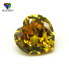 Size 3x3~12x12mm Heart Cut 5A Cubic Zirconia Stone Golden Color Synthetic Gems CZ stone For DIY Jewelry 2024 - buy cheap