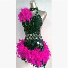 New style Latin dance costume sexy Feather sequins latin dance competition dress for women's child latin dance dresses S-L 2024 - buy cheap