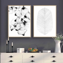 HAOCHU Feather Foliage Plume Girl Canvas Painting For Living Room Home Decor Painting Print Poster Simple Nordic Wall Picture 2024 - buy cheap