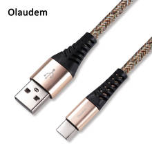 Olaudem Mobile Phone Cables 5V 2A Cotton Braided Fast Charging USB C Cable Samsung S9 Type C Cable For Xiaomi Mi 8 CB049 2024 - buy cheap
