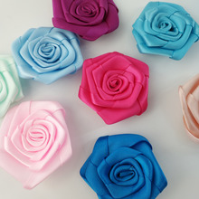 100Pieces/Bag Mix Color Handmade Ribbon Rose 5.5cm Flat Silk Flower DIY Wedding Bouquet Flowers Cloth Accessories 2024 - buy cheap