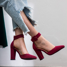 Ymechic sapatos de salto alto femininos, sapatos de salto alto, bloco de escritório, preto e vermelho, tamanhos grandes, 42, verão, 2019 2024 - compre barato