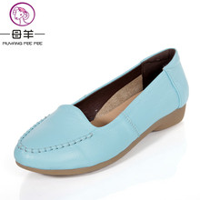 MUYANG Chines/брендовая Женская Весенняя повседневная обувь из натуральной кожи на плоской подошве; женская цветная обувь; женская обувь на плоской подошве 2024 - купить недорого