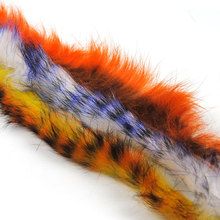 6PCS Fly Tying Material Orange Blue Tiger Barred Vertical Cut Rabbit Zonker Strips Crayfish Streamer Wooly Bugger Tying Material 2024 - buy cheap