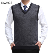 Мужской хлопковый свитер EICHOS, повседневный Трикотажный жилет без рукавов с треугольным вырезом 2024 - купить недорого
