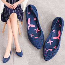 Women Shoes Hollow Out Flat Autumn Jelly Shoes Shallow Slip On Ladies Soft Loafers Flower Comfortable Casual Beach Shoes 2020 2024 - buy cheap