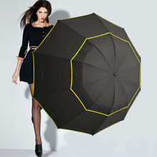 130cm Big Top Quality Umbrella Woman Rain Windproof Large Paraguas Male Women Sun 3 Floding Big Umbrella Outdoor Parapluie 2024 - buy cheap