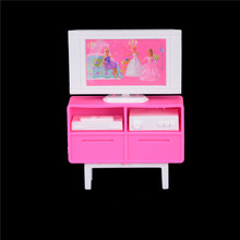 New 1/12 Scale Plastic Miniature Dollhouse Furniture TV Cabinet DVD for dolls Accessories Doll Mini Furniture Toys Gift 2024 - buy cheap