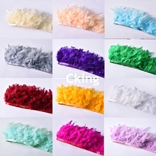 Wholesale 10Meters/Lot Turkey Feather Fringe Trim 4-6inch Marabou Feathers Trimming Skirt Dress Trims Ribbon Feathers for Crafts 2024 - buy cheap