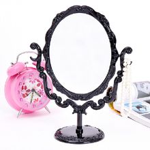 Espelho para maquiagem de mesa, espelho compacto rotativo pequeno com suporte para rosa, preto com borboleta, #57700 2024 - compre barato
