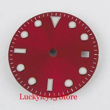 Watch Parts 28.5mm Red Watch Dial Plate With Date Window Fit for MIYOTA Automatic Movement 2024 - buy cheap