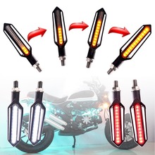 2018 Newest 4x Universal Flowing Water Flicker Led Motorcycle Turn Signal Red Brake Lamp White DRL Indicators Blinkers Flicker 2024 - buy cheap