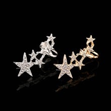 New Fashion Luxury Brand Party Gift Jewelry Women Gold/Silver Plated Full Rhinestone Crystal Star Ear Cuff Earrings 2024 - buy cheap