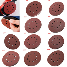 10pcs/Set 125mm 5" Hook Loop Sanding Discs 8 Hole Sandpaper Pads Set 60Grit-2000Grit 2024 - buy cheap