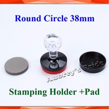 5Pcs 38mm Round Circle Diameter Flash Blank Stamp Shell Holder +7mm Rubber Pad Photosensitive Selfinking Stamping Making Seal 2024 - buy cheap