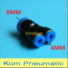 Wholesale Verykom Pneumatic 6mm To 4mm Reducing Air Fitting PW 6-4 Unequal Tube Hose Pipe Connector APW6-4 One Touch Y Coupling 2024 - buy cheap
