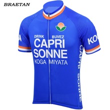 blue france cycling jersey summer short sleeve retro jersey road jersey organige old team Cycling Clothing black maillot braetan 2024 - buy cheap