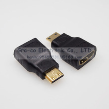 Mini adaptador HDMI C macho A HDMI hembra para cámara, tableta y PC, chapado en oro, 30 unidades/lote 2024 - compra barato