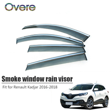 Overe novo 1 conjunto janela de fumaça chuva viseira para renault kadjar 2016 2017 2018 estilo abs ventilação defletores sol guarda acessórios 2024 - compre barato