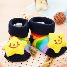 Stylish 1 pair Infant Newborn Socks Winter 100% Cotton Sock Non-slip Cozy thick warm Cute Star pattern Socks Suitable 0-18 Month 2024 - buy cheap
