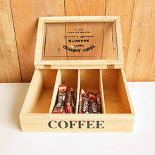 Wooden Coffee Tea Bag Storage Box Wood Cutlery Case Organizer Packet Grid Container Desktop Tea Boxes Gift Case 2024 - buy cheap