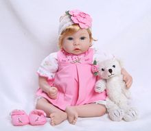 NPK reborn dolls 48CM silicone reborn baby girl dolls gift soft  blonde hair cotton body bebe realistic reborn bonecas for child 2024 - buy cheap