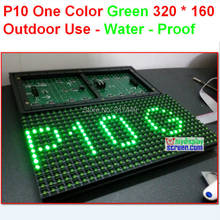 p10 one color outdoor green panel,water proof,quality a 320*160 32*16  hub12  monochrome outdoor p10 led sign module 2024 - buy cheap