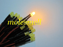 Free shipping 50pcs 3mm 5v diffused yellow LED Lamp Light Set Pre-Wired 3mm 5V DC Wired 2024 - buy cheap