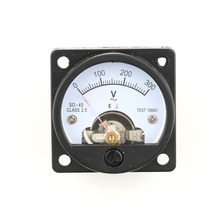 Panel medidor de voltios SO-45, esfera analógica redonda AC 0-300V, voltímetro negro, 45x45MM 2024 - compra barato