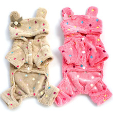 Autumn/Winter Cute Pet Dog Soft Warm Pajamas Coat Polka Dot Puppy Hoodie Clothes Jumpsuit Hot New 2024 - buy cheap