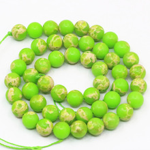 Apple Green Natural Stone Imperial Stones Emperor Round Loose Beads For Jewelry Making 4mm 6mm 8mm 10mm 12mm Crafts 15inch A33 2024 - buy cheap