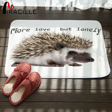 Miracille Cute 3D Animal Hedgehog Dog Rubber Printed Door Mat Coral Fleece Non-slip Floor Carpets Hallway Kitchen Bathroom 2024 - buy cheap
