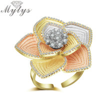 Mytys Romantic Graceful Flower Ring for Women Palace Vintage Ring Adjustable Collection Artwork Jewelry Gift for Mother R2054 2024 - buy cheap