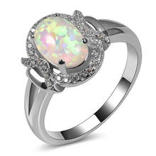 Hot Sale Exquisite White Fire Opal 925 Sterling Silver Engagement Wedding Ring Size 5 6 7 8 9 10 11 A124 2024 - buy cheap