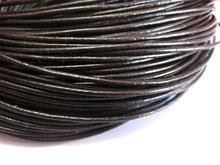 Cuerda redonda de 1,5mm, 2mm, 2,5mm, 3mm, 4mm, cordón de cuero suave genuino, cordón de encaje negro, marrón oscuro, accesorios de joyería 2024 - compra barato