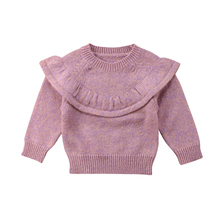 2018 New Brand Baby Girls 6 12 18 24 Months Knitted  Ruffle Autumn Winter Warm Pullover Sweater Cute Clothes 2024 - buy cheap