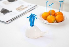 16pcs/Lot New Cute Fashion Creative Animals Whales Moby Dick Beluga Spray Vegetable Fruit Fork Dinnerware Sets OK 0573 2024 - buy cheap