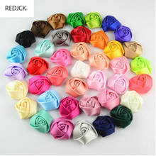 10Pcs 3.5cm Satin Ribbon Silk Rose flower Wedding flower bride bouquet boutonniere Headware Kids Hair Christmas Accessories 2024 - buy cheap