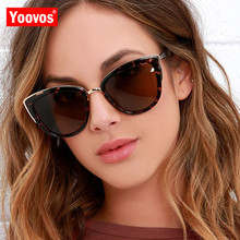 Yoovos 2021 cateye metal óculos de sol feminino vintage óculos para mulher espelho retro festa moda feminina uv400 2024 - compre barato