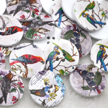 Lançamento 10/30pcs pássaros grandes botões de madeira 30mm costura artesanato miscelânea lotes wbs8 2024 - compre barato