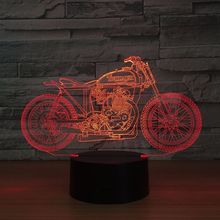 New Motorcycle Remote Control Touch  3d Night Light Illusion Color ChangeLed Visual Stereo 3d Light Fixtures 2024 - buy cheap