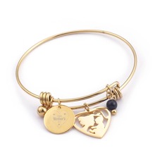 Mother's Day Bangles For Women Mother 64mm Inner Gold S Stainless Steel Kiss Kids Style Cute Mom's Gift 2024 - buy cheap
