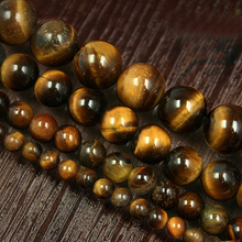Wholesale 4mm 6mm 8mm 10mm Natural Yellow Tiger Eye Globose Beads Pick Size 15"Diy Bracelet Necklace For Jewelry Free shipping 2024 - buy cheap