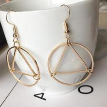 New Korean Earings Fashion Jewelry Hollow Triangle Circle Geometric Modeling All-match Earrings For Women Brincos Wholesale 2024 - buy cheap