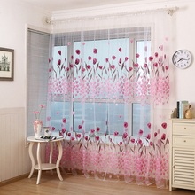 Flower Printed 1 Panel Peony Sheer Curtain Tulle Window Treatments Voile Drape Valance For Living Room Modern Window Curtain 2024 - buy cheap