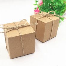 12 шт./лот 5x5x5 см маленькие кубические картонные коробки из крафт-бумаги для свадебных кексов, маффинов, коробка для десертов, тортов, шоколада, конфет 2024 - купить недорого