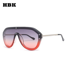 HBK Women Cool Pilot Sunglasses 2019 New Fashion Brand Designer Ladies One Piece Sun Glasses Oversized Eyewear Men Women UV400 2024 - buy cheap